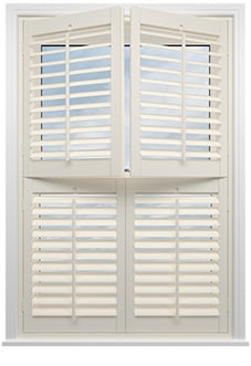 Bromley, Dairy Cream - Tier on Tier Plantation Shutter